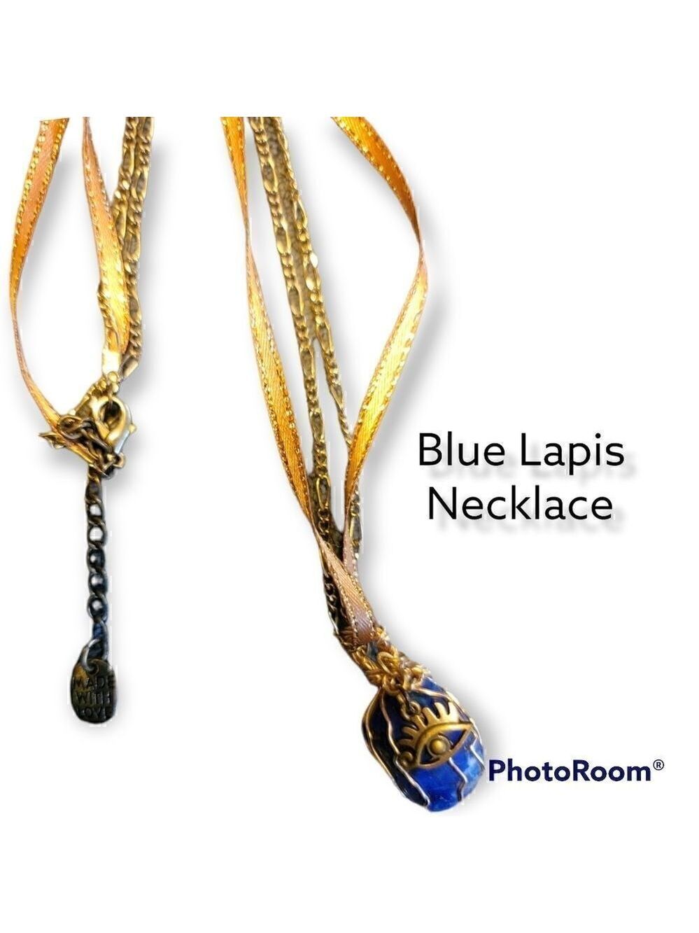 Blur Lapis Stone Pendant Necklace Large #N20
